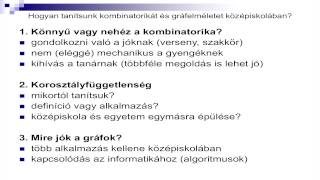 A kombinatorika és a gráfelmélet tanítása a középiskolában