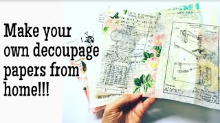 How to Make DIY Decoupage Papers TUTORIAL FOR BEGINNERS Print on Tissue Paper Lace Covered Skies