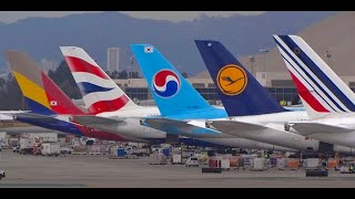 (HD) Watching Airplanes Los Angeles Int'l Airport - LAX Plane Spotting, In-N-Out, Imperial Hill