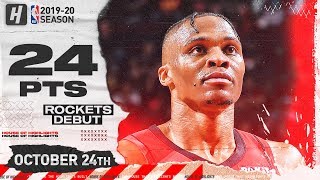 Russell Westbrook Rockets DEBUT Full Highlights vs Bucks (2019.10.24) - 24 Pts, 16 Reb, 7 Ast!