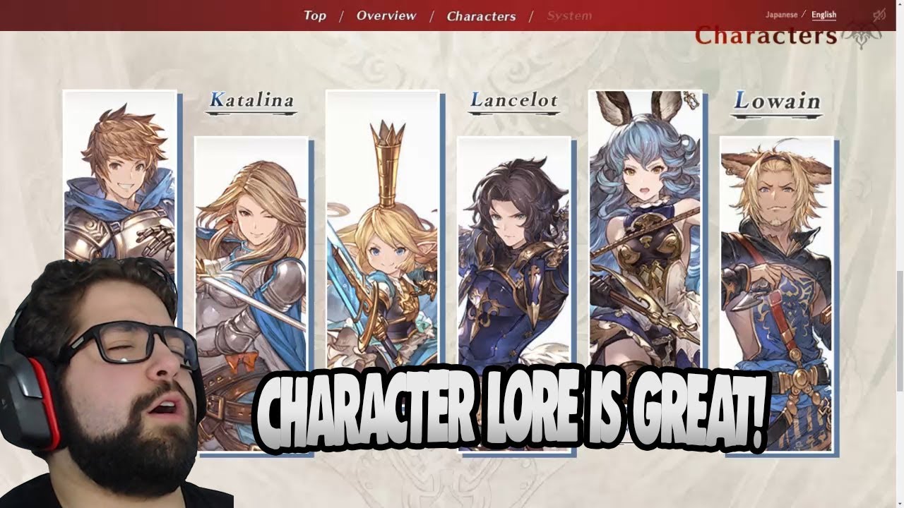 LOOKING AT CHARACTERS BIOS!! | Granblue Fantasy Versus Character Bio ...