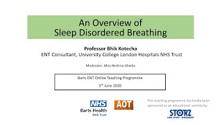 Head & Neck | Sleep disordered breathing | Prof Bhik Kotecha