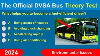 DVSA Bus and Coach PCV Licence Theory Test and Answers - Environmental Issues 2024