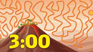 3 Minute Timer VOLCANO Explosion ๐ Countdown with sounds and music