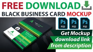 Business Card Mockup Free Download : Black texture background Business Card Mockup