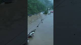 Aerial Footage Shows Hindman, KY Completely Covered By Flood Waters
