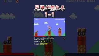 足場が崩れる1-1が鬼畜ｗ #shorts マリオメーカー2