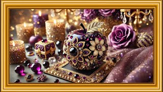 Elegant Jewel Apples: A Symphony of Luxury and Glamour 🍎✨ - Premium Frame TV Background Luxury - 4k