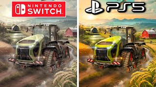 Farming Simulator 25 PS5 vs Nintendo Switch Graphics Comparison