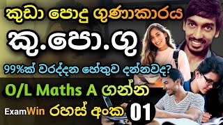 කුඩා පොදු ගුණාකාරය (කු.පො.ගු) | O/L රහස් 01 | O/L Maths Sinhala | O/L Exam Win | O/L Mathematics