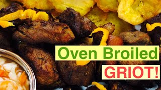 Oven Broiled Haitian Griot recipe || Broiled pork chunks