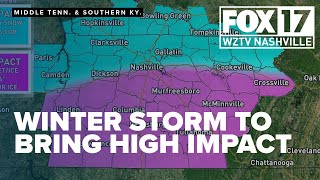 Winter storm bringing high impact to Middle Tennessee and Southern Kentucky this weekend