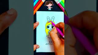 Easter drawing step by step | Easter girl #shorts #easter #satisfying #drawing #youtubeshorts #art
