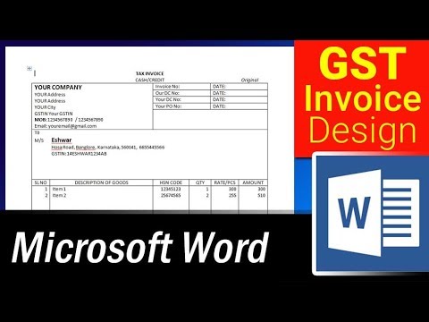 How to design simple GST Invoice format in MS Word - Microsoft Word Tutorial How to design simple GST Invoice format in MS Word - Microsoft Word Tutorial