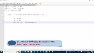 RELATIONAL PERATORS DEMO PROGRAM#javaclass