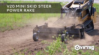 V20 Power Rake Demo - Mini Skid Steer Attachment