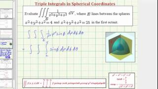 Evaluate a Triple Integral Using Spherical Coordinates - Triple Integral of 1/(x^2+y^2+z^2)