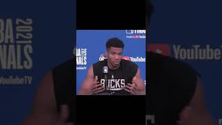 Giannis gives AMAZING answer to a reporter when asked about his own highlight block