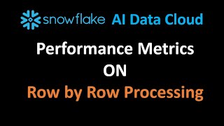 Snowflake Performance Optimization: Row By Row processing of data and its impact