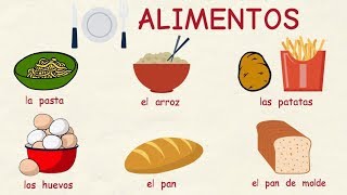 Aprender español: Los alimentos 🍎🧀🍩(nivel básico)