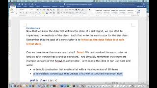 CPSC 220 WritingAListClass part2 constructors data fields