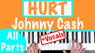 How to play HURT - Johnny Cash Piano Chords Accompaniment Tutorial