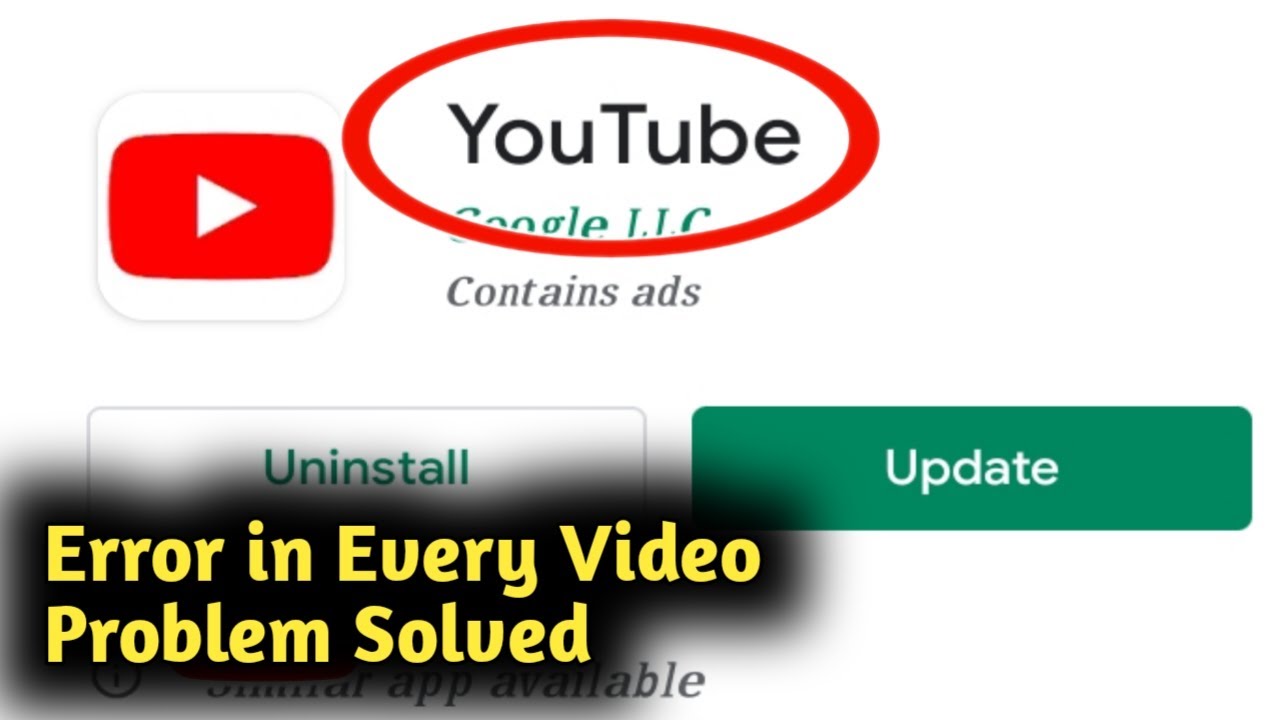 Fix Youtube Error In Every Video Problem Solved Youtube