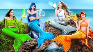 Fire, Water, Air, and Earth Mermaids! / Four Elements at College!