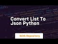 Convert list to json python