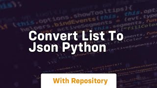 Convert list to json python