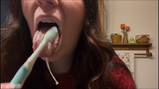 brushing my teeth :( asmr *MESSY*
