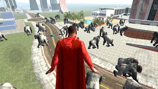 Indian bike Jurassic park Gorilla vs frankly | Indian bike driving 3D