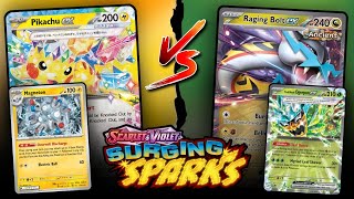 Pikachu ex vs. Raging Bolt ex | Surging Sparks Pokemon TCG Gameplay