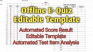 Create your own offline Electronic quiz with automated score and test item analysis