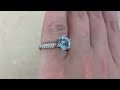 1.18ct aquamarine 18k white gold eaton ring hand video