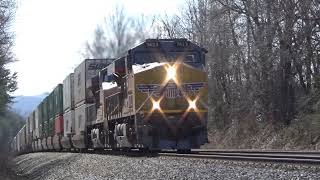 UP ES44AC 7622 w/ Nice K5HL Leads NS Intermodal/Automotive 224 on 3/7/21