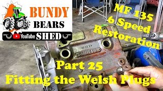 MF135 6 Speed Restoration #25 Fitting the Welsh Plugs