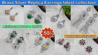 Brass Silver Replica Earrings latest collection Jaipur Jewellery Real Manufacturer Based in Delhi