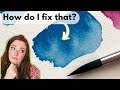 Watercolor blooms: how they happen and how to fix them