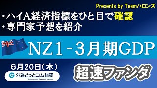 ハイA経済指標をひと目で確認「NZ１-３月期ＧＤＰ」2024年６月20日発表-超速ファンダ