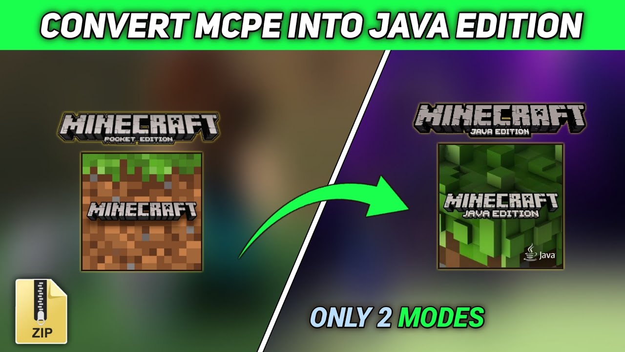 HOW TO CONVERT MCPE INTO JAVA EDITION ONLY 2 MODES MINECRAFT VIDEO ...