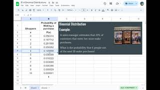 Binomial Spreadsheet