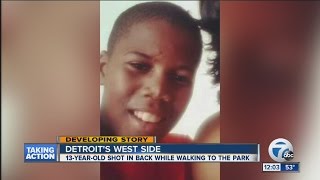 13-year-old shot in back while walking to the park on Detroit's west side