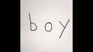 رسم سهل _كيف تحول كلمة  boy إلى رسم وجه ولد how to turn words into cartonns word boy t A boy drawing