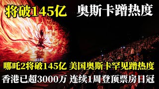 哪吒2將破145億！美國奧斯卡罕見蹭熱度，香港票房已超3000萬，連續1週登頂香港票房日冠