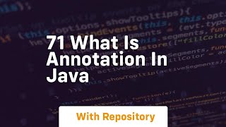 71 what is annotation in java