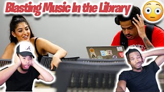 Blasting INAPPROPRIATE Songs in the Library PRANK loveliveserve Reaction