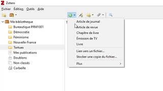 Zotero 5.0 - Ajouter une référence manuellement