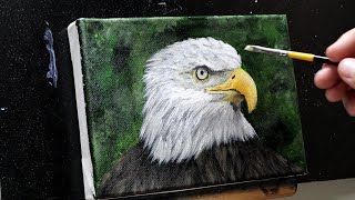 Bald Eagle Portrait Painting - Paint With Me #eagle #painting #art
