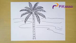 How to Draw a Palm Tree step by step easy